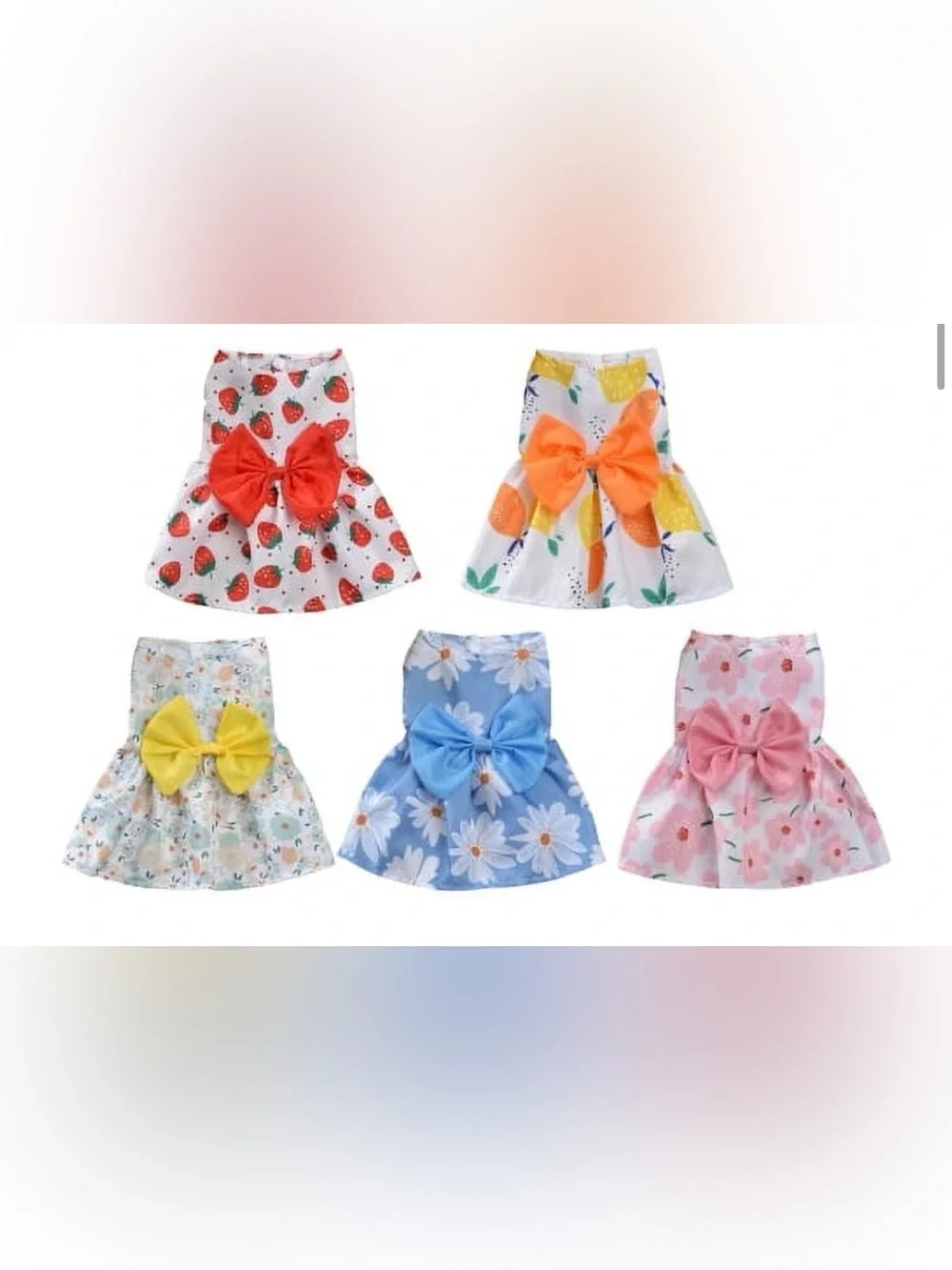 Dog Princess Dress Pet Skirt Cute Printed Bow Lace Dog Dress size M